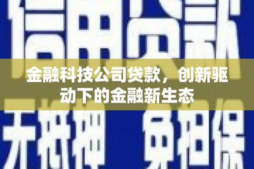 沙雅金融科技公司贷款，创新驱动下的金融新生态