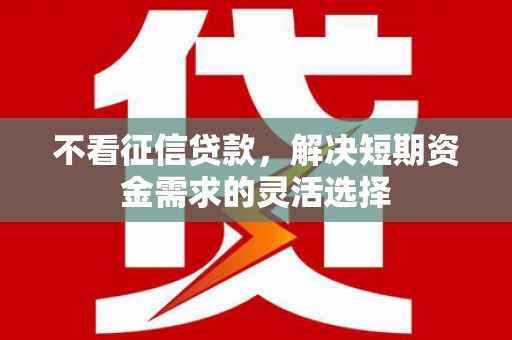 沙雅不看征信贷款，解决短期资金需求的灵活选择