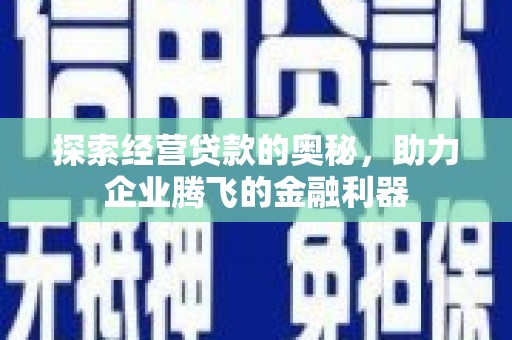 沙雅探索经营贷款的奥秘，助力企业腾飞的金融利器