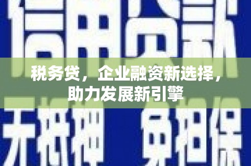 沙雅税务贷，企业融资新选择，助力发展新引擎