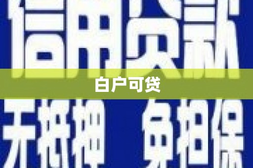 沙雅白户可贷