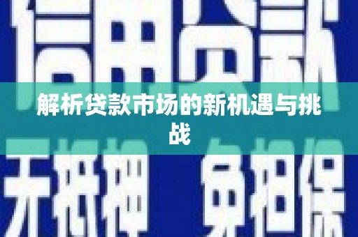 沙雅解析贷款市场的新机遇与挑战